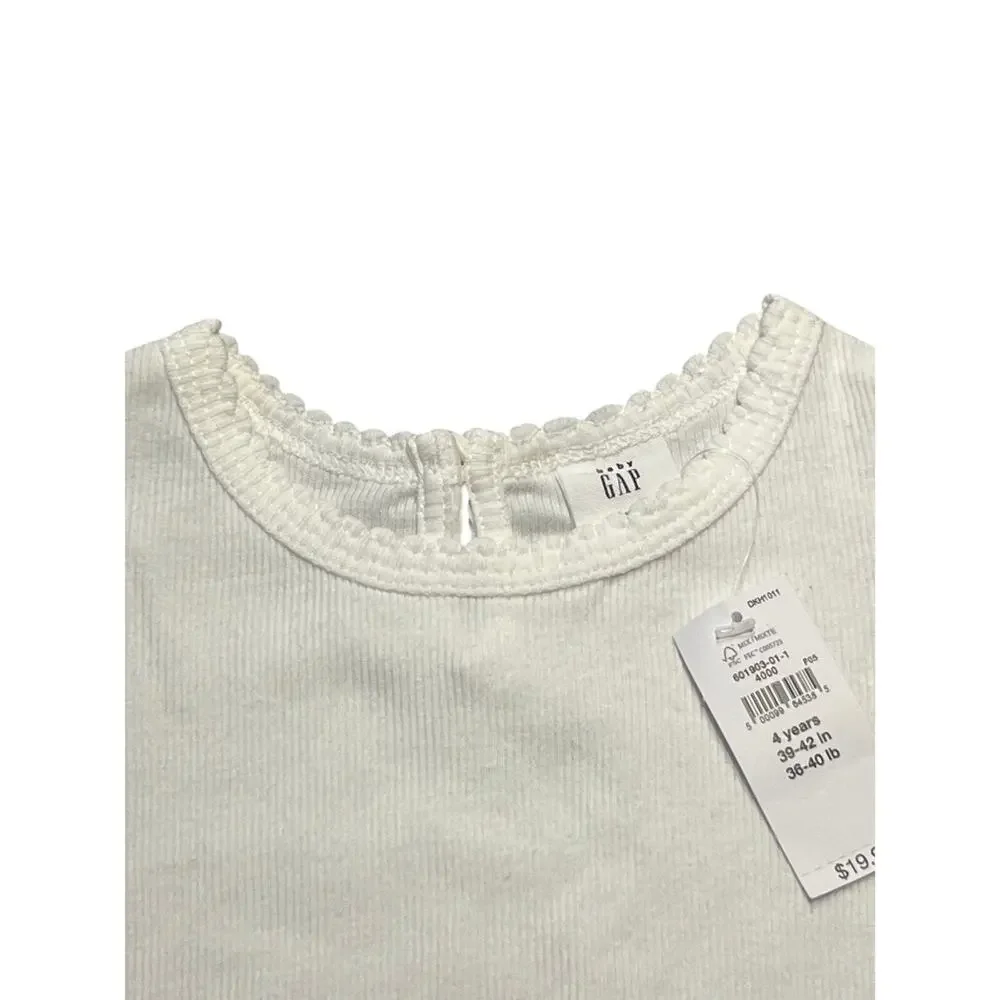 Baby GAP Cream Scallop Neck Top Size 4 New with Tags